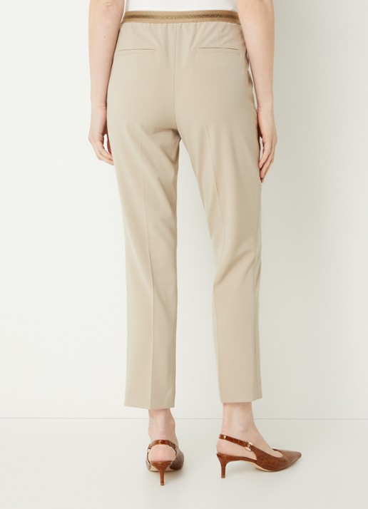Gerard Darel Alya high waist slim fit cropped chino met steekzakken - achterkant 4 beige