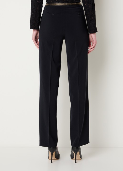 Gerard Darel Alycia high waist straight fit pantalon met steekzakken - achterkant donkerblauw