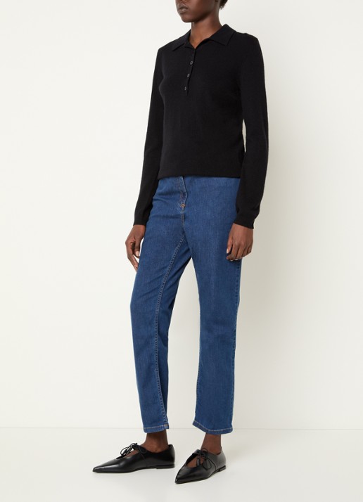 Gerard Darel Amandyne high waist straight leg jeans met medium wassing - voorkant 2 indigo