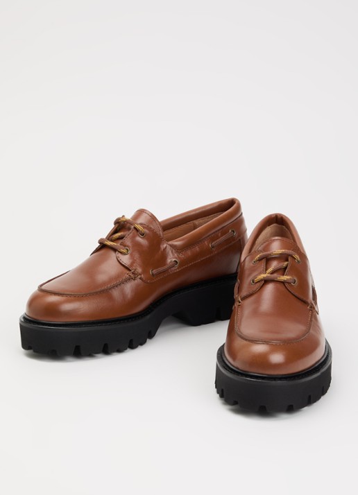 Gerard Darel Amany bootschoen van leer - detail cognac