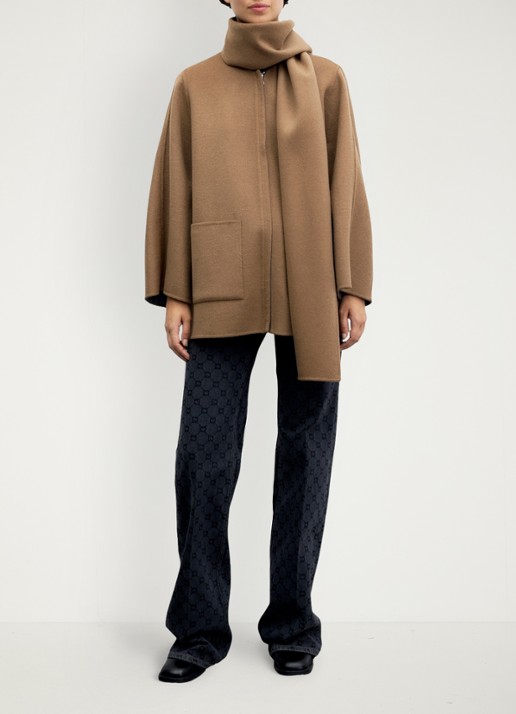 Gerard Darel Amia reversible jack van wol met sjaalkraag