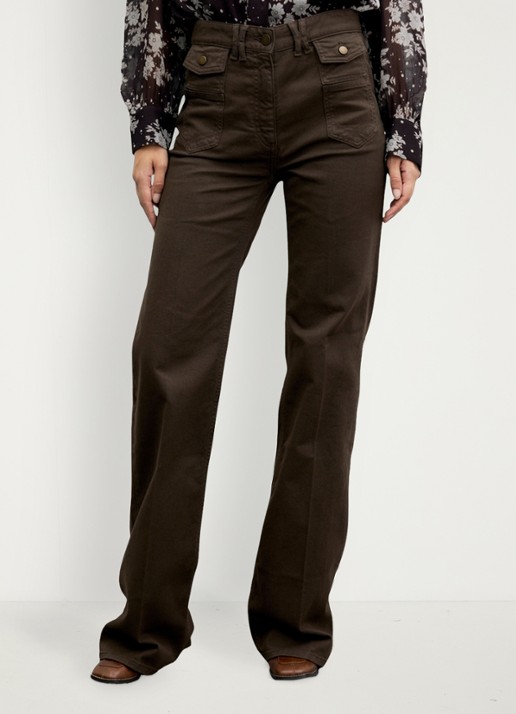 Gerard Darel Anna high waist flared jeans met klepzakken