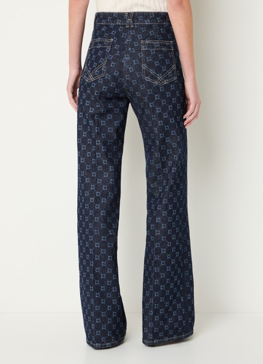 Gerard Darel Anna high waist flared jeans met print - achterkant 3 indigo