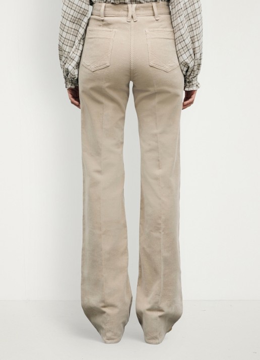 Gerard Darel Anna high waist flared jeans van corduroy - achterkant 6 beige