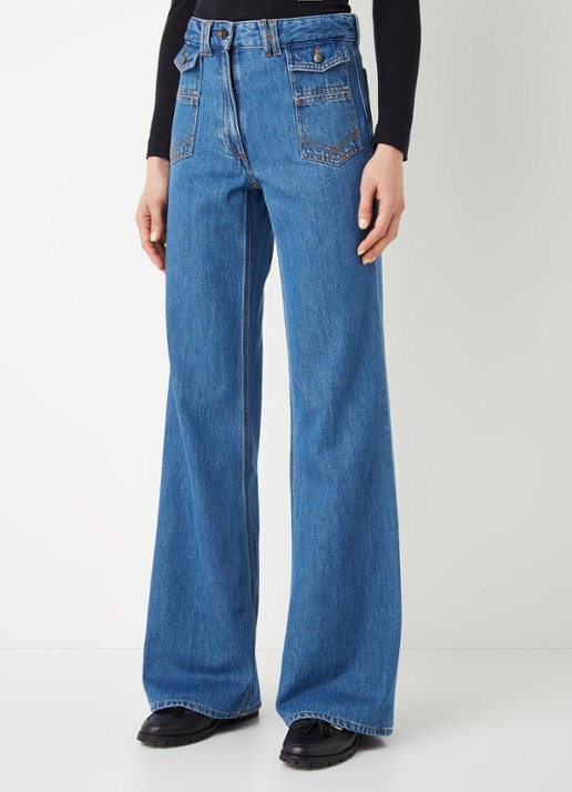 Gerard Darel Anna mid waist straight leg jeans met klepzakken - detail 2 indigo