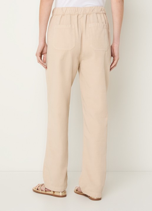 Gerard Darel Audette mid waist pantalon in linnenblend - achterkant 4 beige