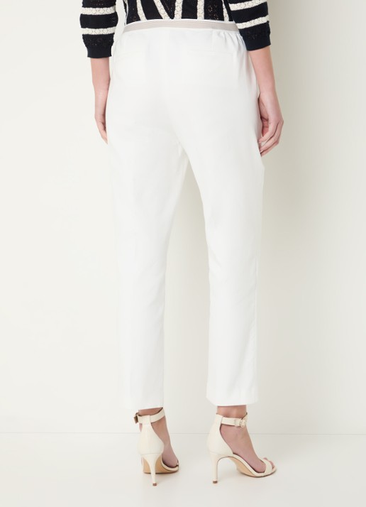 Gerard Darel Auria high waist cropped slim fit pantalon met steekzakken - achterkant gebroken wit