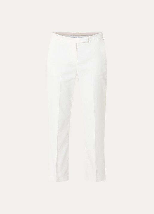 Gerard Darel Auria high waist cropped slim fit pantalon met steekzakken - voorkant 3 gebroken wit