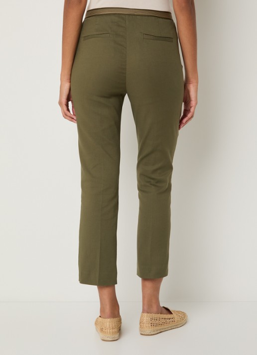 Gerard Darel Auria high waist cropped slim fit pantalon met steekzakken - achterkant bronsgroen