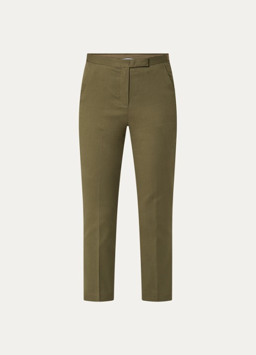 Gerard Darel Auria high waist cropped slim fit pantalon met steekzakken - voorkant 3 bronsgroen