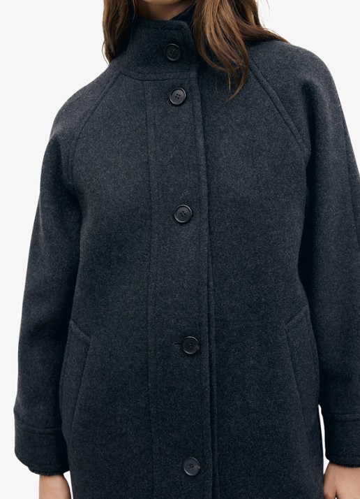 Gerard Darel Avry mantel in wolblend met opstaande kraag
