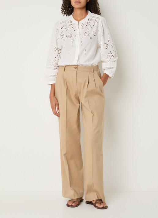 Gerard Darel Azra high waist loose fit pantalon met steekzakken - voorkant 3 camel
