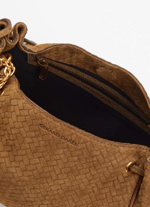 Gerard Darel Bag Le Mini crossbodytas van suède - detail 3 taupe