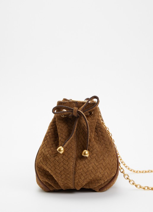Gerard Darel Bag Le Mini crossbodytas van suède - detail 4 taupe