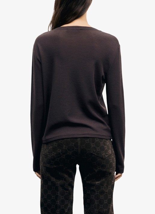 Gerard Darel Balie longsleeve van wol - achterkant 2 bruin