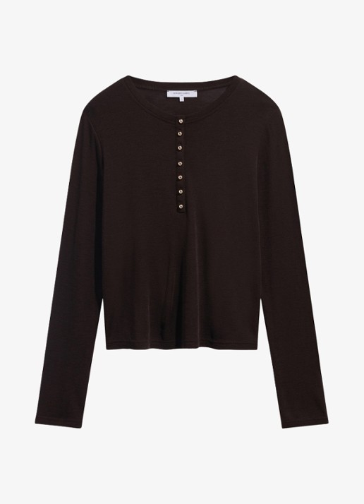 Gerard Darel Balie longsleeve van wol - voorkant 3 bruin