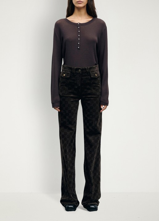 Gerard Darel Balie longsleeve van wol - voorkant 4 bruin