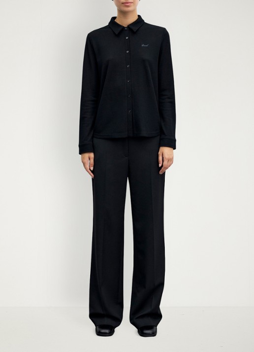 Gerard Darel Bambi blouse van wol met borduring - voorkant 4 zwart