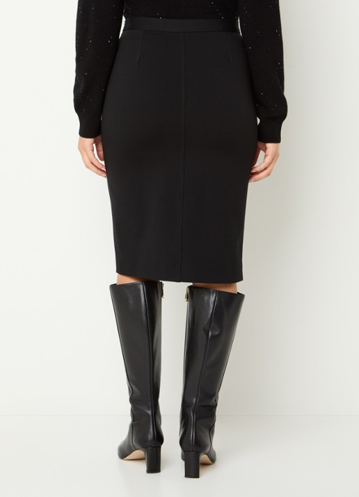 Gerard Darel Beatrice midi kokerrok met siernaad - achterkant 4 zwart