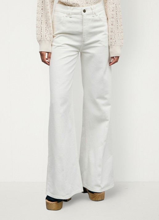 Gerard Darel Bianca high waist flared fit jeans met gekleurde wassing - detail 4 wit