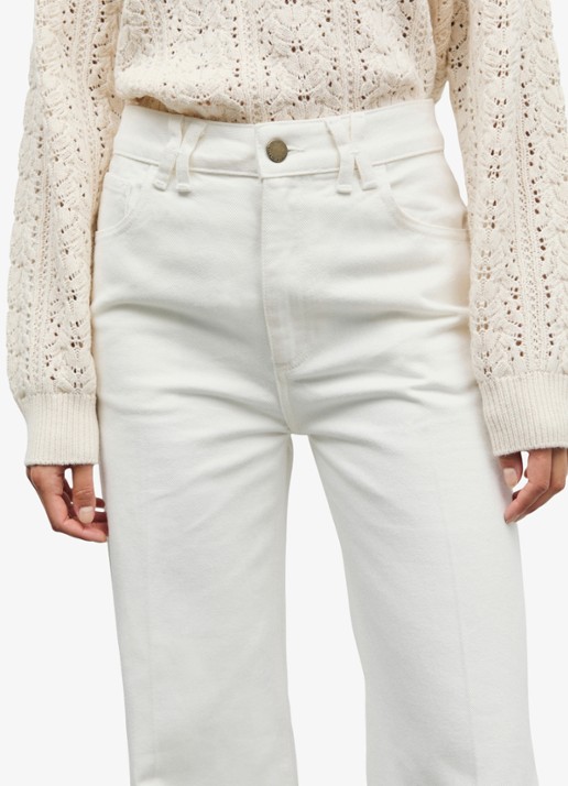 Gerard Darel Bianca high waist flared fit jeans met gekleurde wassing - detail 5 wit