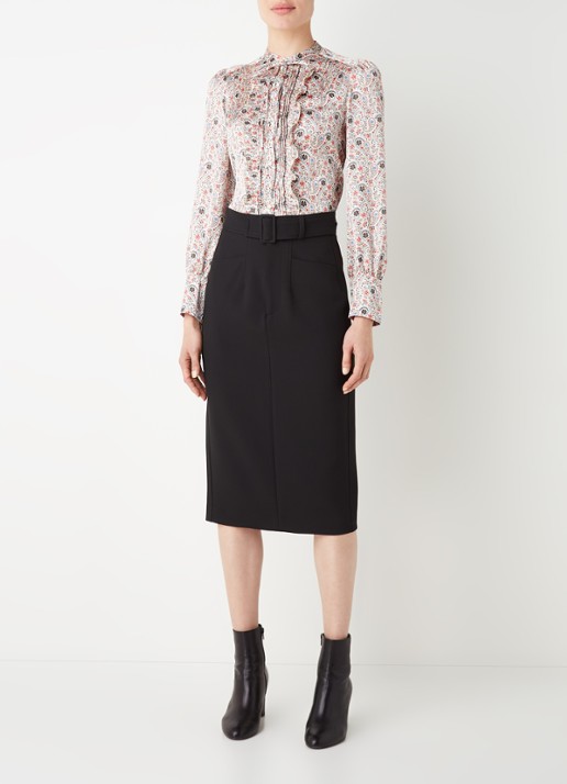 Gerard Darel Calicia blouse met paisley dessin en strikkraag - voorkant 2 blauw