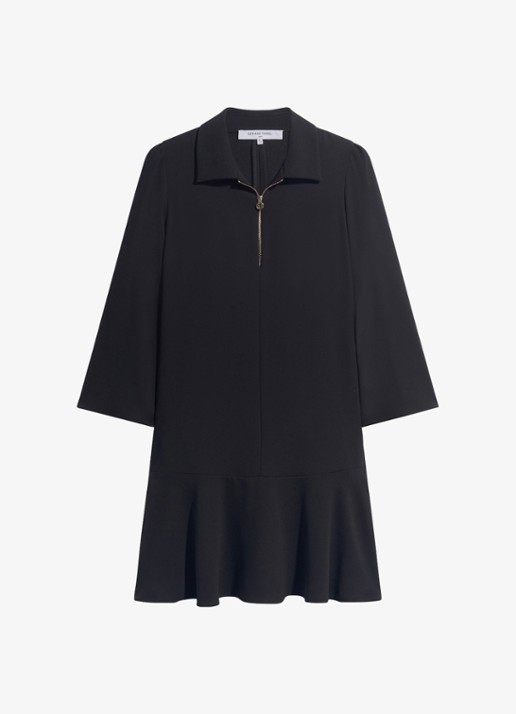 Gerard Darel Carla mini jurk met plooien - voorkant 4 zwart