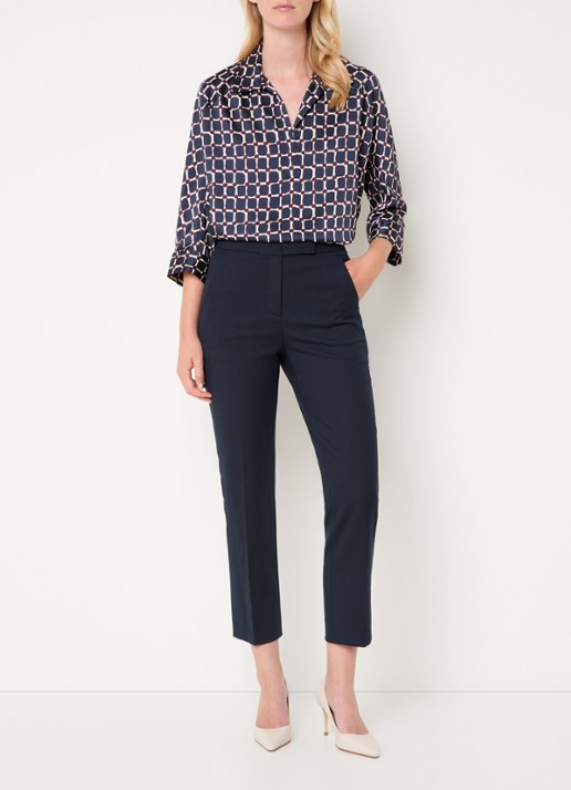 Gerard Darel Celia high waist slim fit cropped pantalon met steekzakken - voorkant 4 donkerblauw