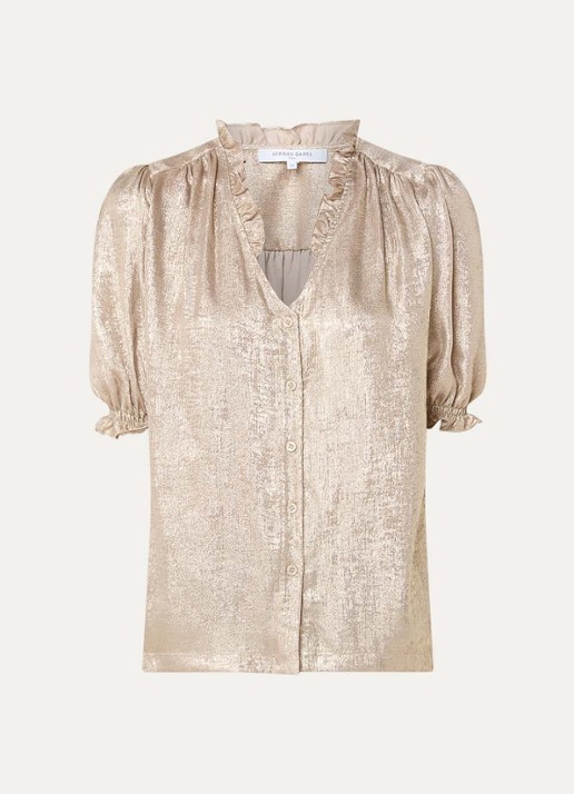 Gerard Darel Ceva tuniek met ballonmouw en met metallic finish - voorkant 3 goud
