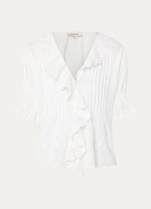 Gerard Darel Ceylia tuniek met broderie - voorkant wit