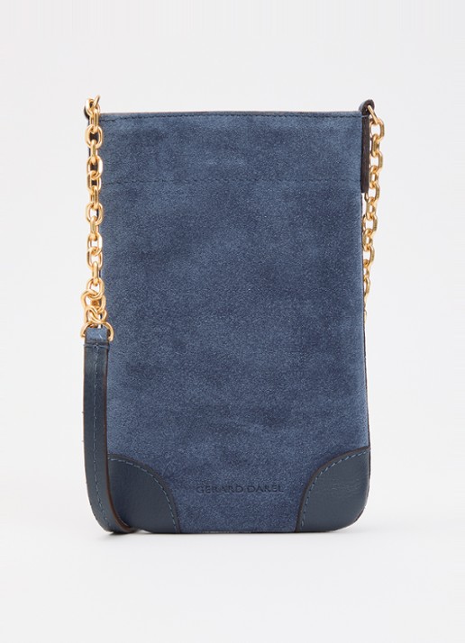 Gerard Darel Charlotte schoudertas van suéde met details van leer