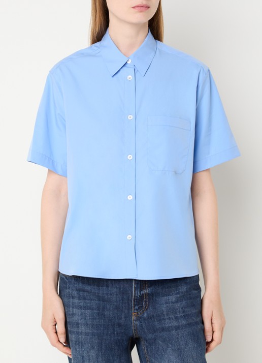 Gerard Darel Chayna blouse met borstzak - detail 2 blauwgrijs