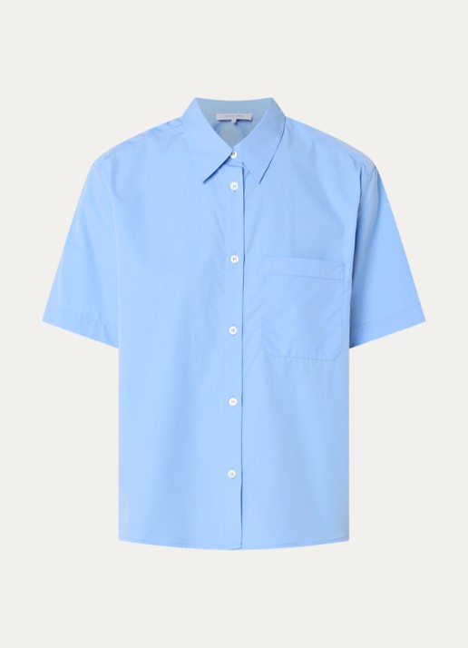 Gerard Darel Chayna blouse met borstzak - voorkant 3 blauwgrijs