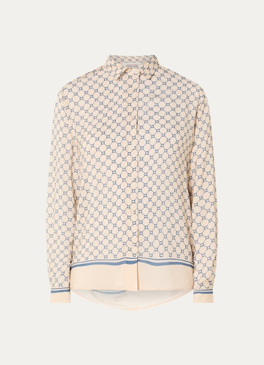 Gerard Darel Clariane blouse met logoprint - voorkant beige