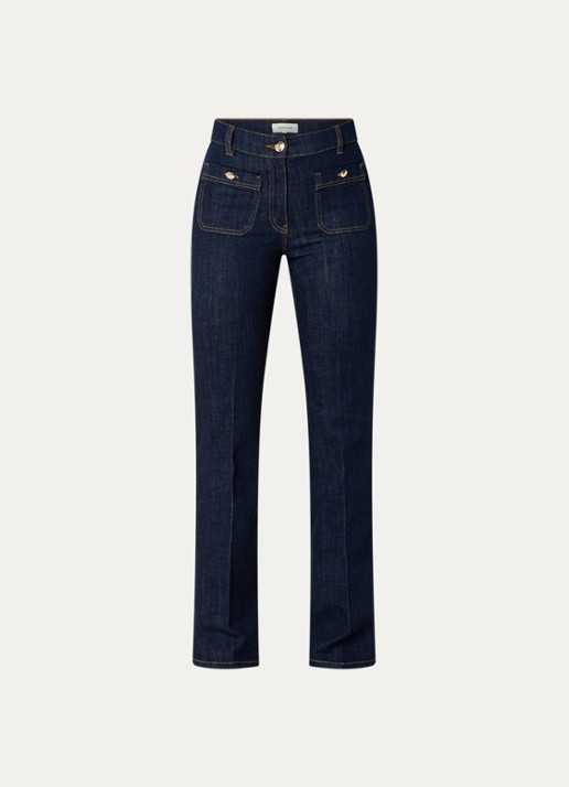 Gerard Darel Clema high waist straight fit jeans met stretch - voorkant 2 donkerblauw
