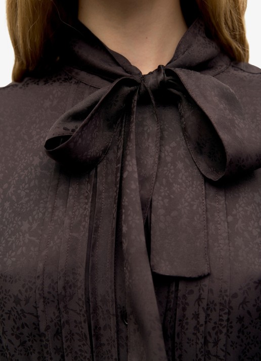 Gerard Darel Cleme midi jurk met jaquard dessin - detail 2 donkerbruin
