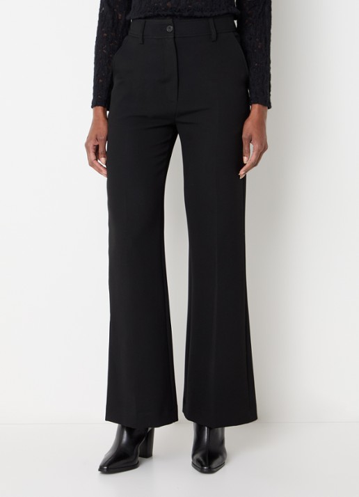 Gerard Darel Cloe high waist flared fit pantalon - detail 4 zwart