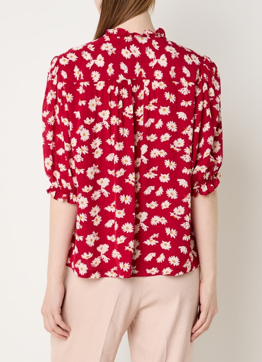 Gerard Darel Clyah blouse met bloemenprint - achterkant 2 rood