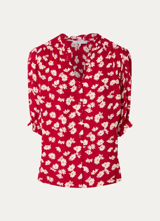 Gerard Darel Clyah blouse met bloemenprint - voorkant 3 rood