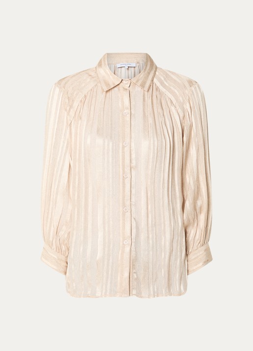 Gerard Darel Crina blouse met lurex - voorkant khaki