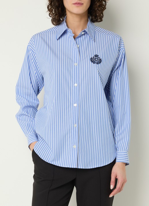 Gerard Darel Cyndra blouse met streepprint en logoborduring