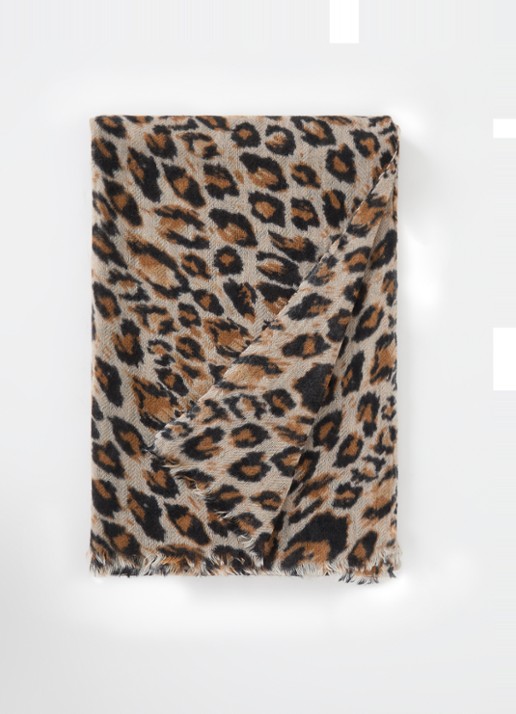 Gerard Darel Dany sjaal in kasjmierblend 185 x 75 cm - voorkant bruin