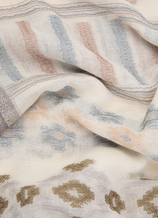 Gerard Darel Delia sjaal met print 180 x 70 cm - detail 2 ivoor