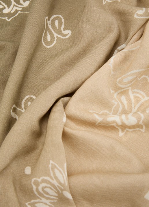 Gerard Darel Dorine sjaal met dip-dye dessin 120 x 120 cm - detail 3 mosgroen