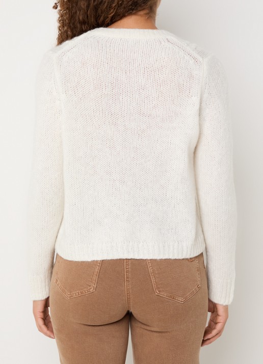 Gerard Darel Esperanze grofgebreide pullover in alpaca wolblend - achterkant gebroken wit