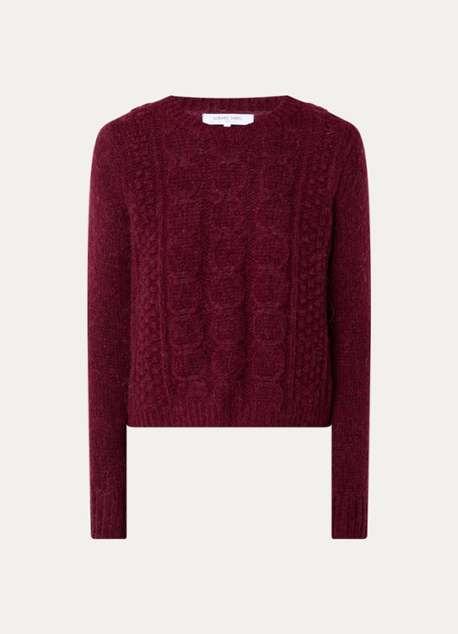 Gerard Darel Esperanze grofgebreide pullover in alpaca wolblend - voorkant 3 bordeauxrood