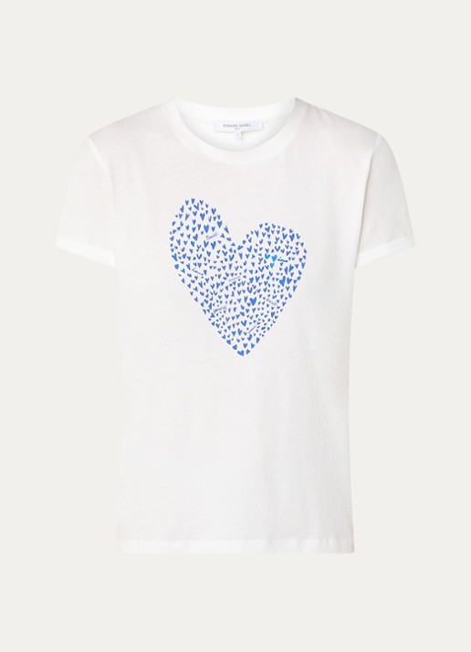 Gerard Darel Gloria T-shirt met print - voorkant 2 gebroken wit