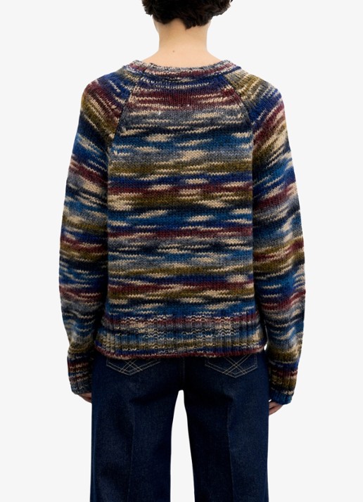 Gerard Darel Grofgebreide trui met ronde hals - achterkant multicolor