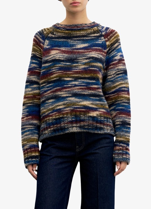 Gerard Darel Grofgebreide trui met ronde hals - detail 5 multicolor