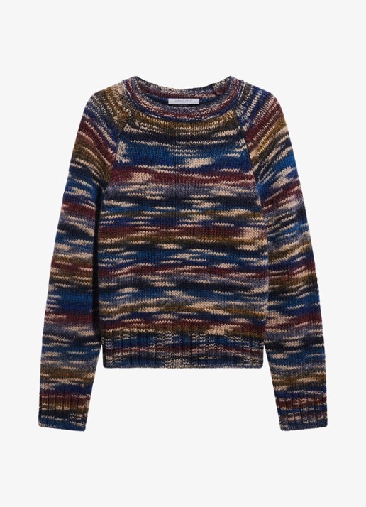 Gerard Darel Grofgebreide trui met ronde hals - voorkant 2 multicolor
